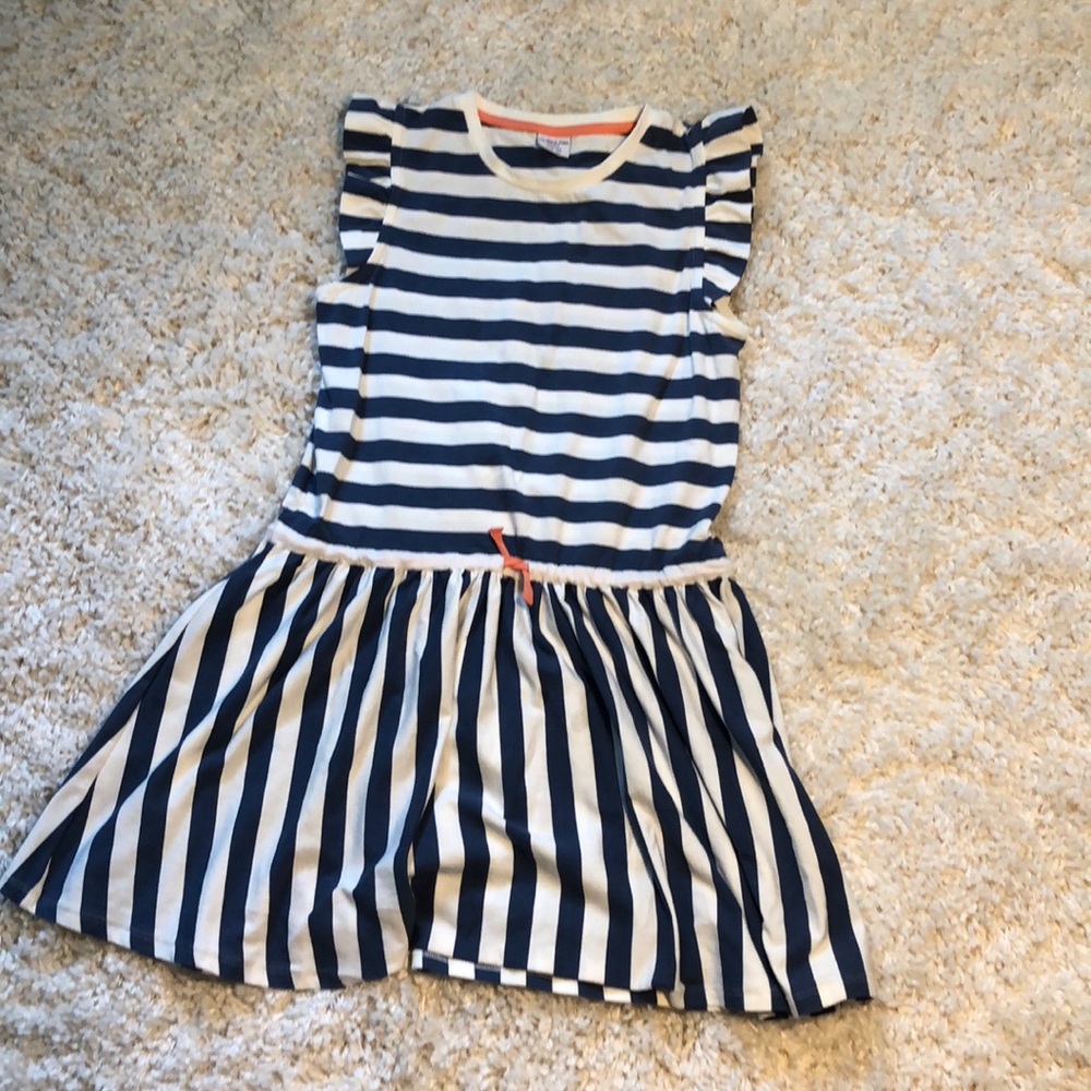 Blue and white stripped dress